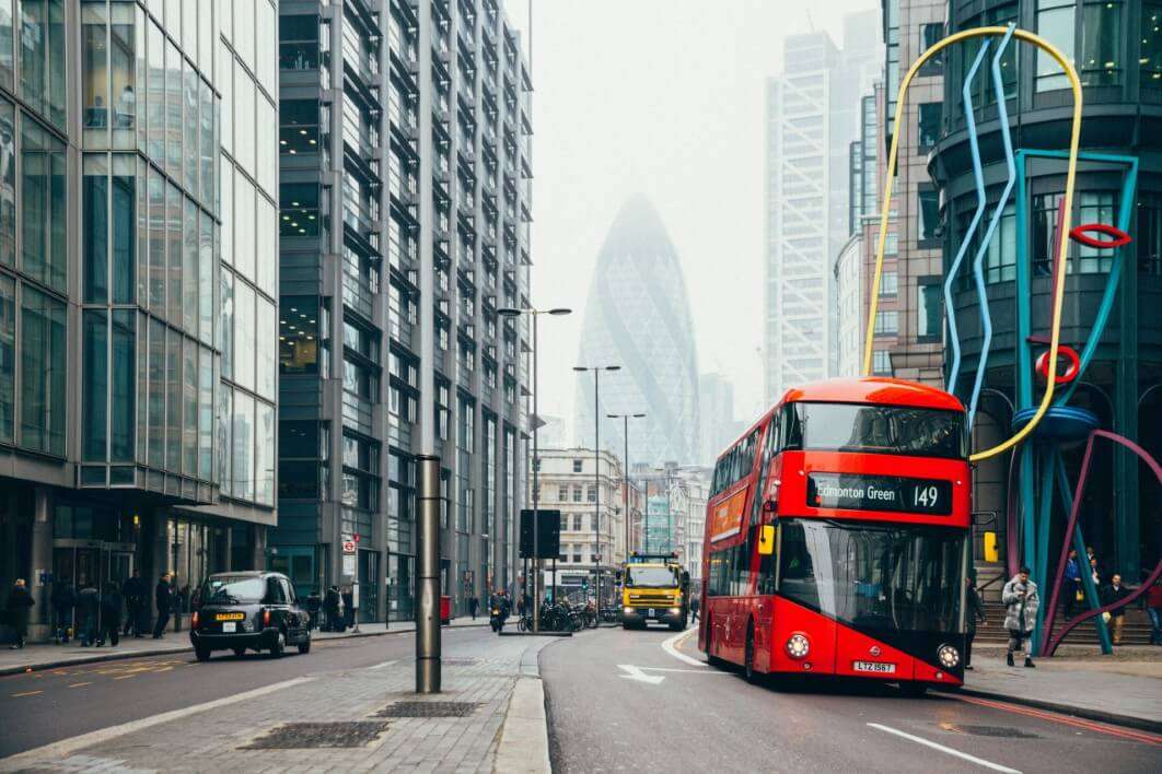 Negative Space Thumb Red Double Decker Bus London